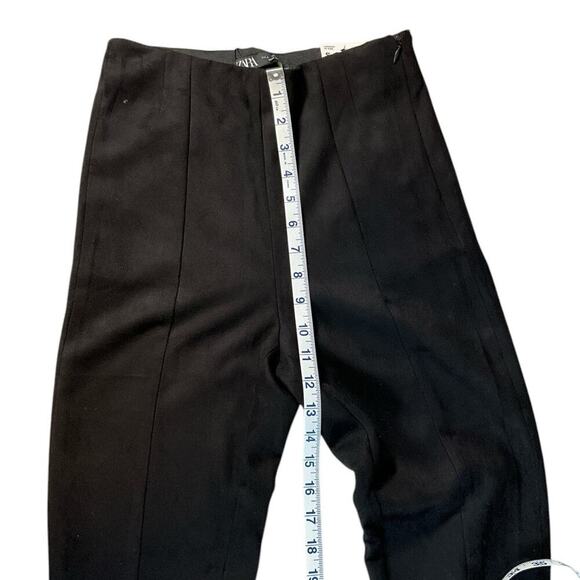 Zara NWT Legging Hi-Rise Black Size Small Side Zipper on Ankle & Waist Stretch - Picture 8 of 9